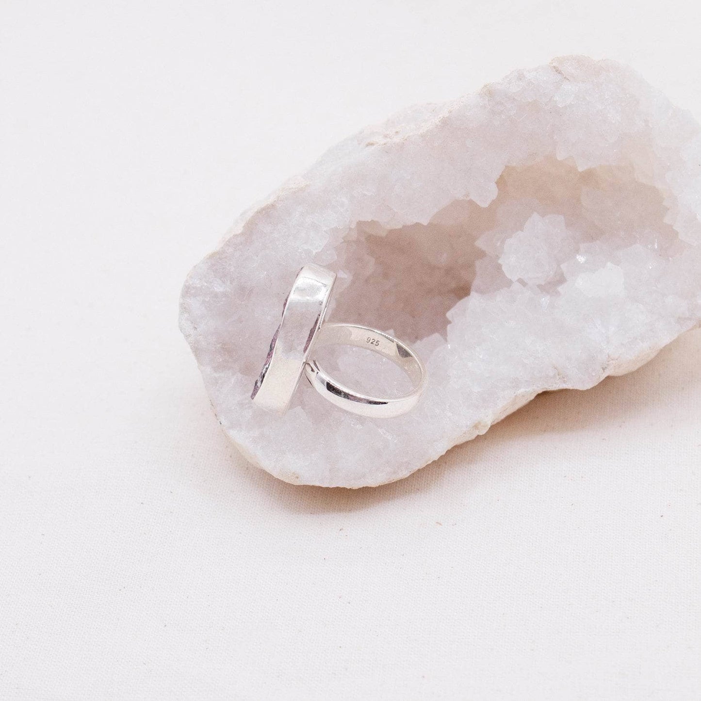 Rare Eudialyte Druzy Oval Adjustable Ring