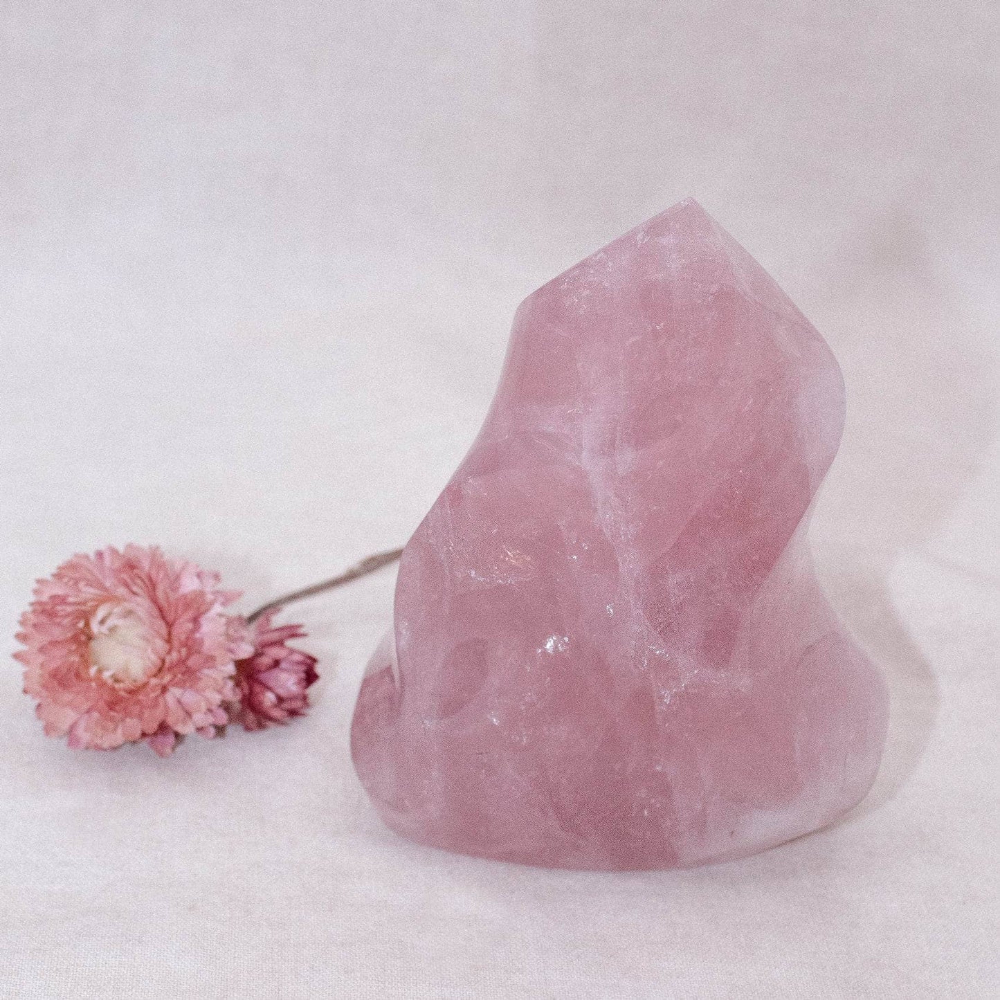 Rose Quartz Flame Crystals - 1 of a Kind