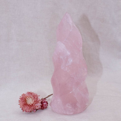 Rose Quartz Flame Crystals - 1 of a Kind