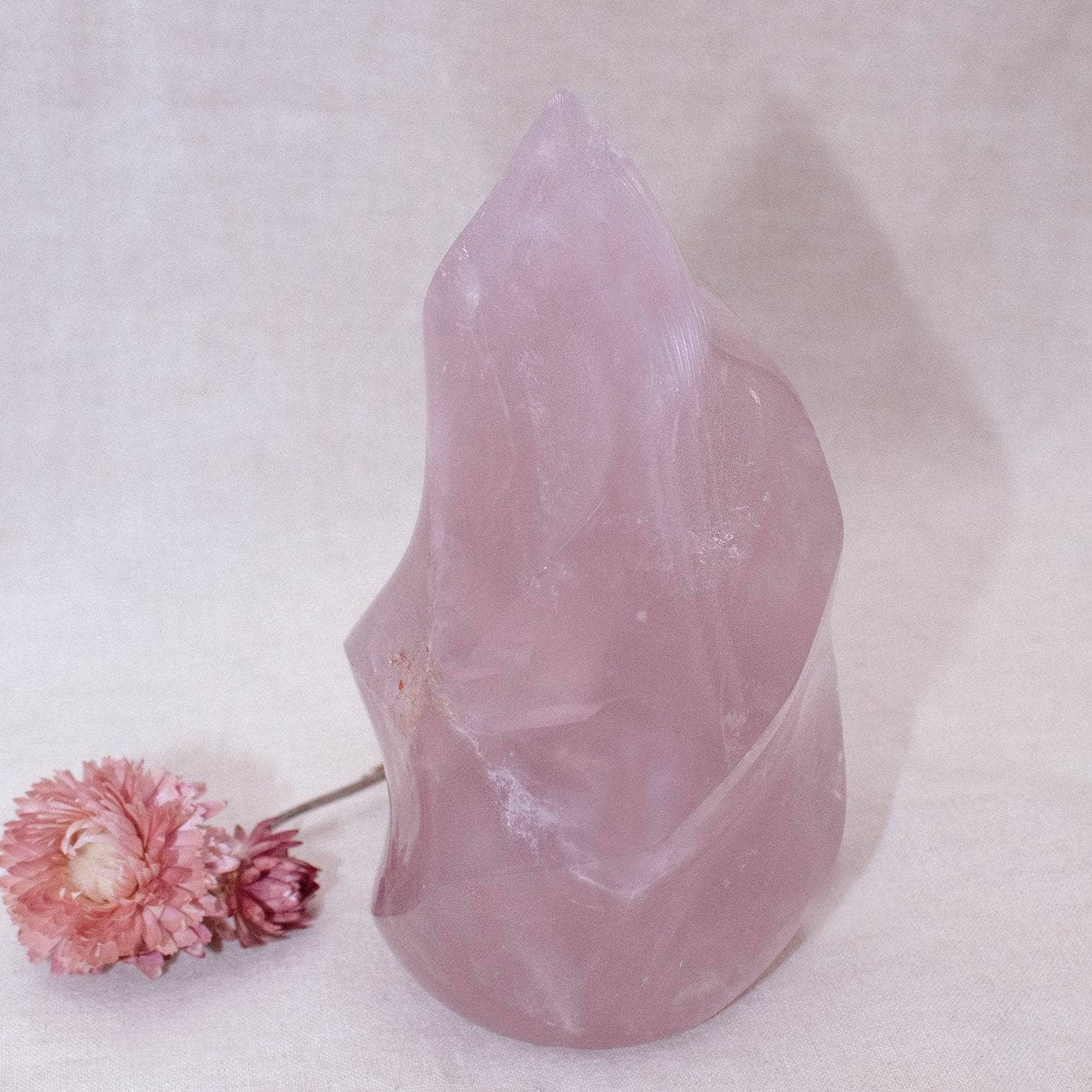 Rose Quartz Flame Crystals - 1 of a Kind
