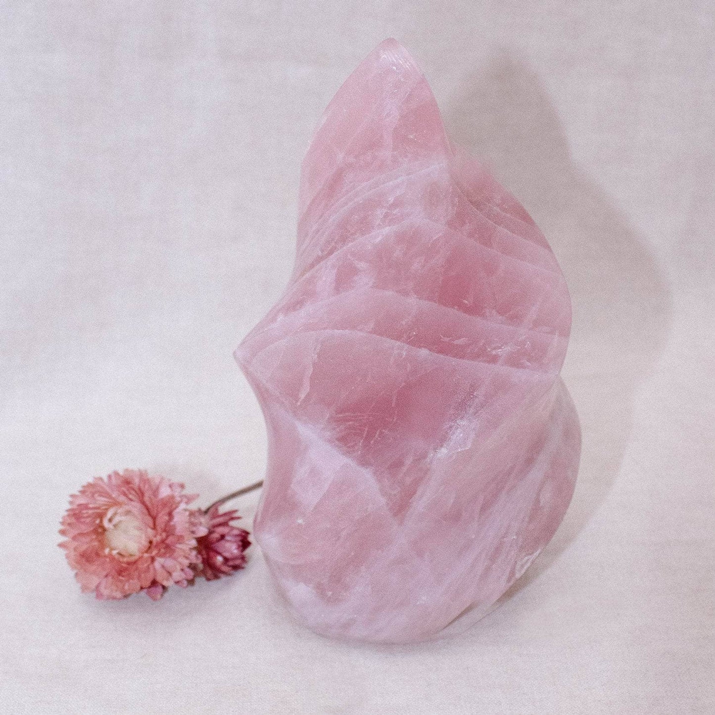 Rose Quartz Flame Crystals - 1 of a Kind