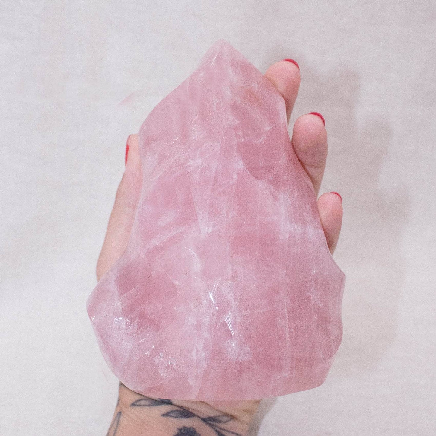 Rose Quartz Flame Crystals - 1 of a Kind