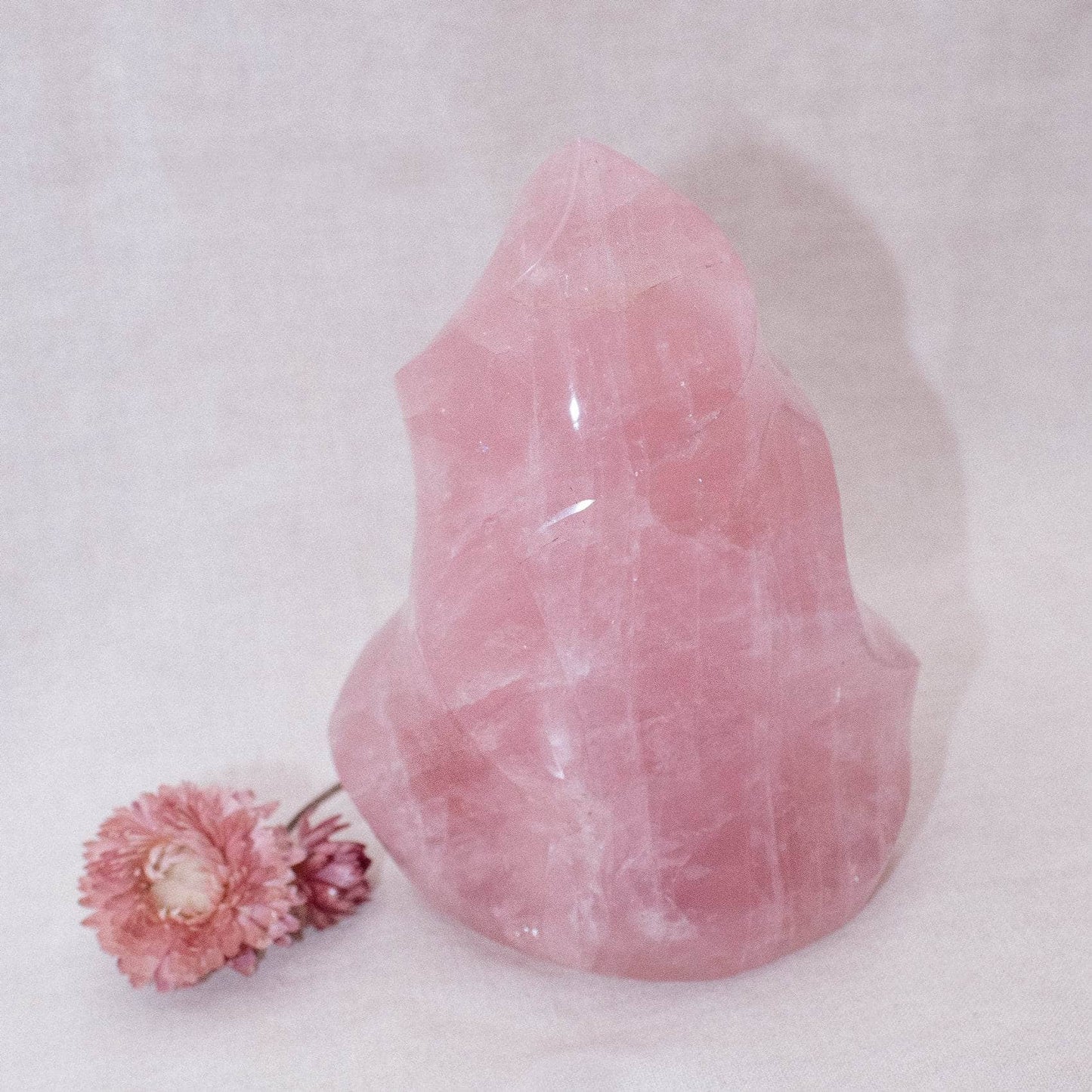 Rose Quartz Flame Crystals - 1 of a Kind