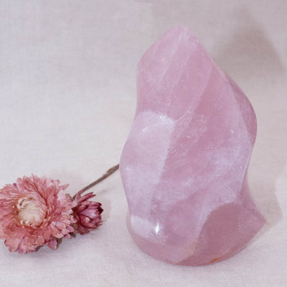 Rose Quartz Flame Crystals - 1 of a Kind