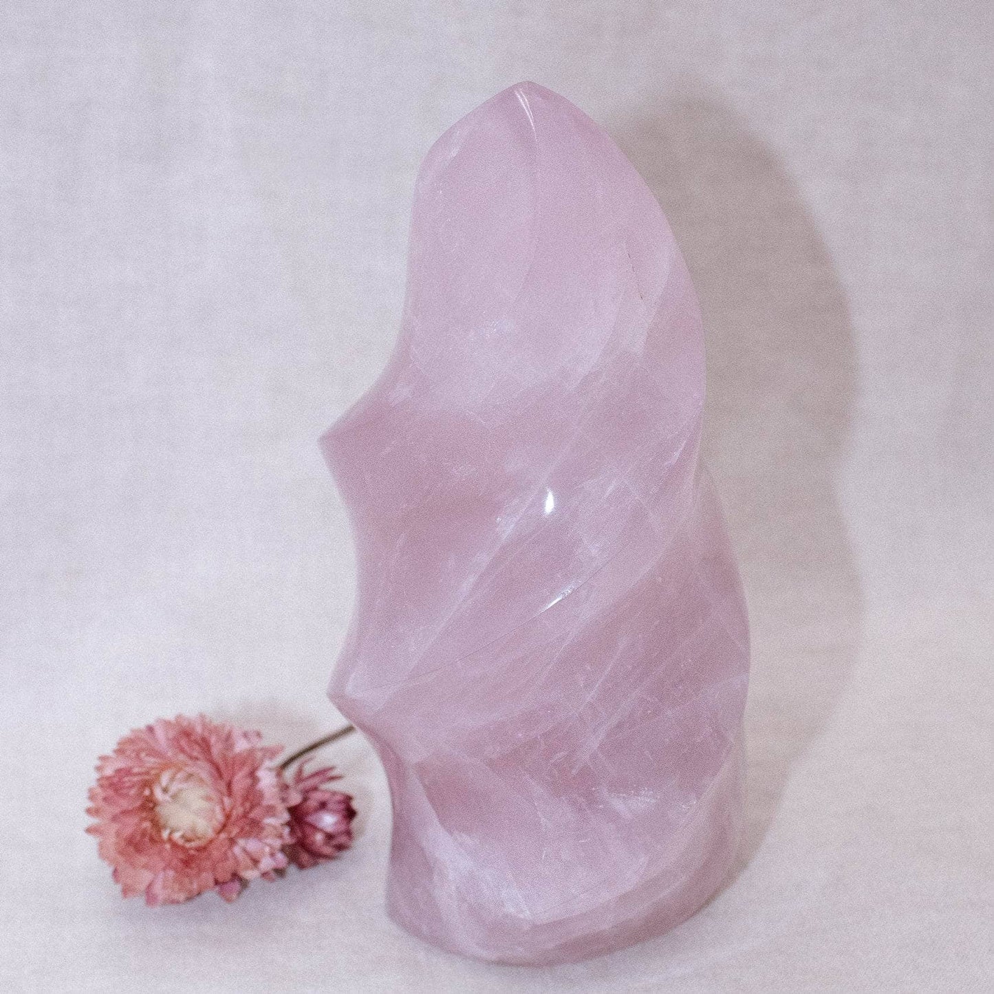 Rose Quartz Flame Crystals - 1 of a Kind