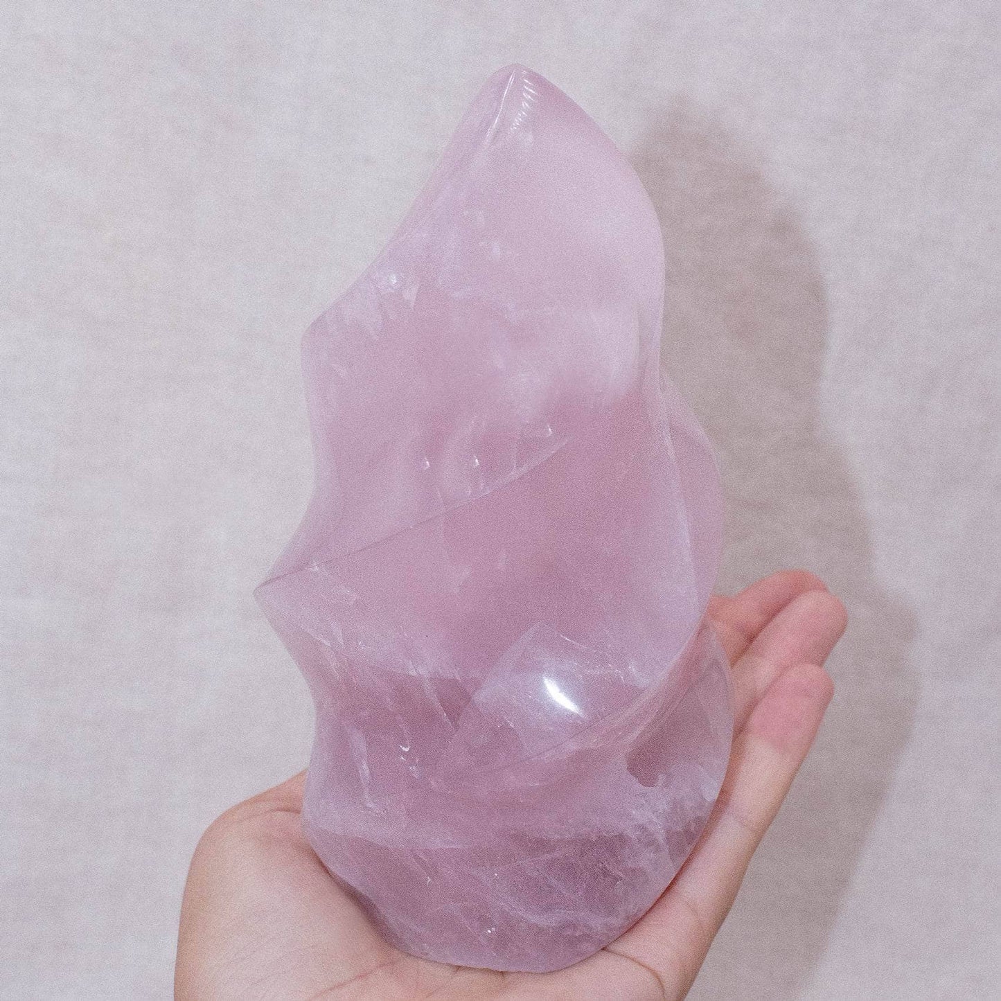 Rose Quartz Flame Crystals - 1 of a Kind