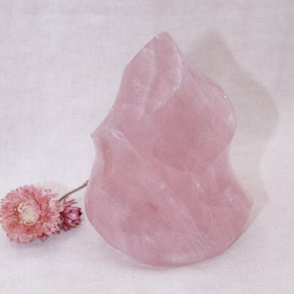 Rose Quartz Flame Crystals - 1 of a Kind