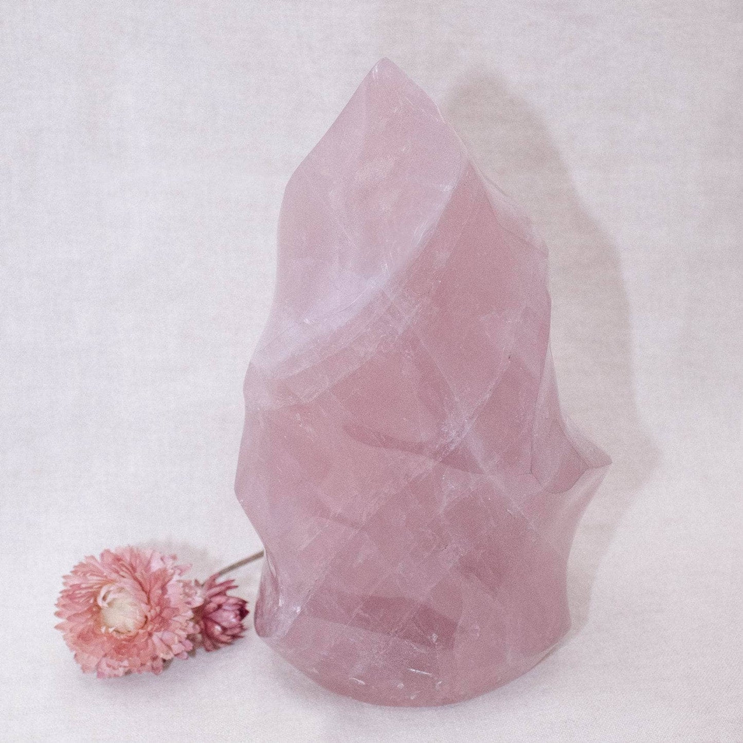 Rose Quartz Flame Crystals - 1 of a Kind