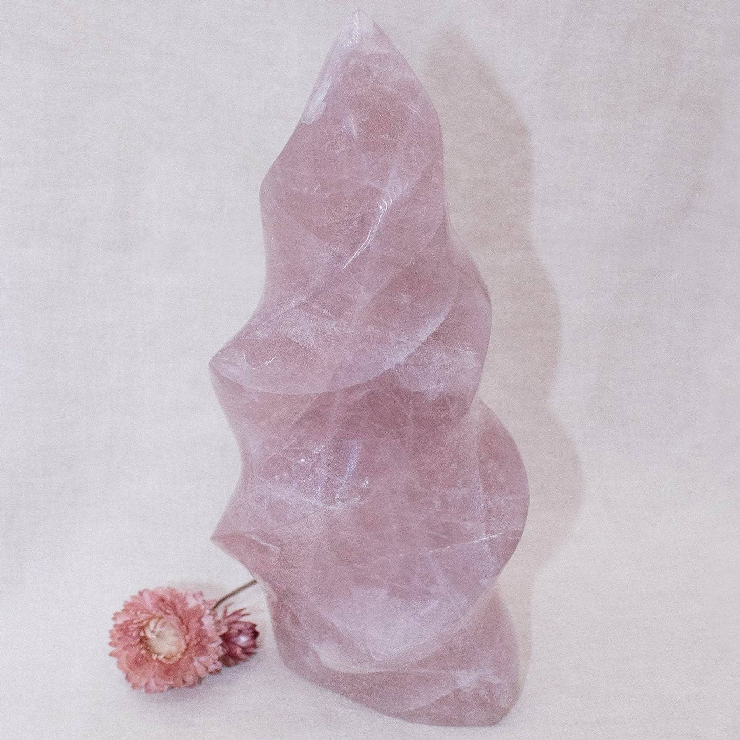 Rose Quartz Flame Crystals - 1 of a Kind