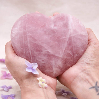 Rose Quartz Hearts - Large - AAA Premium Quality
