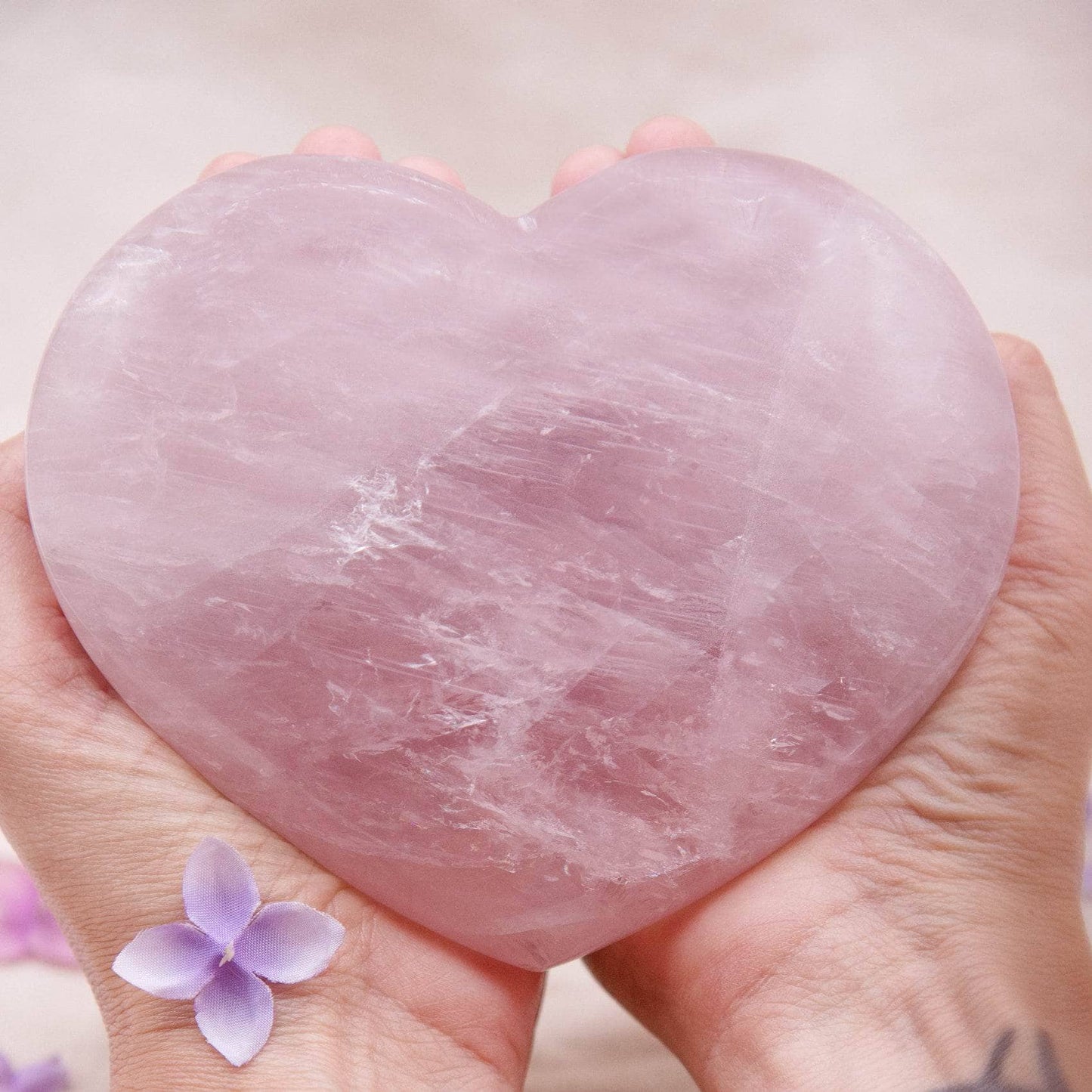 Rose Quartz Hearts - Large - AAA Premium Quality