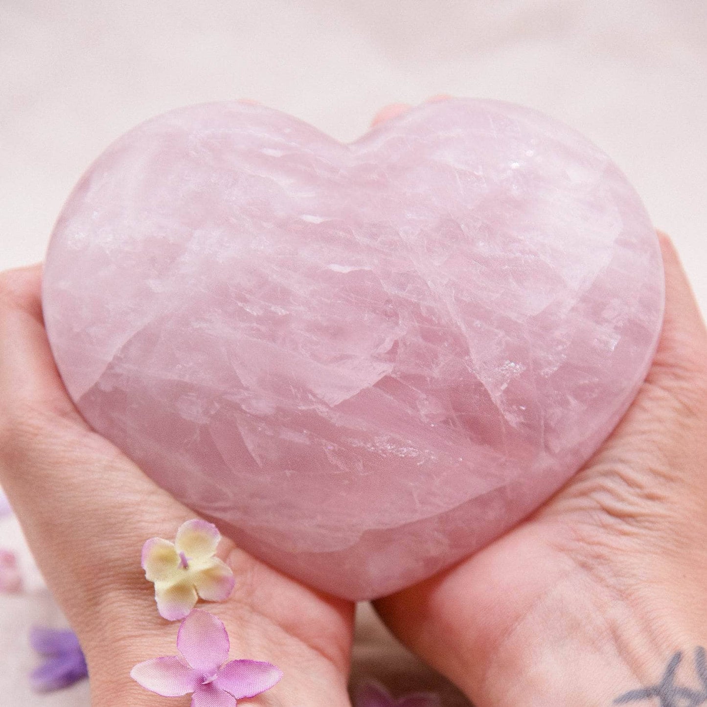 Rose Quartz Hearts - Large - AAA Premium Quality