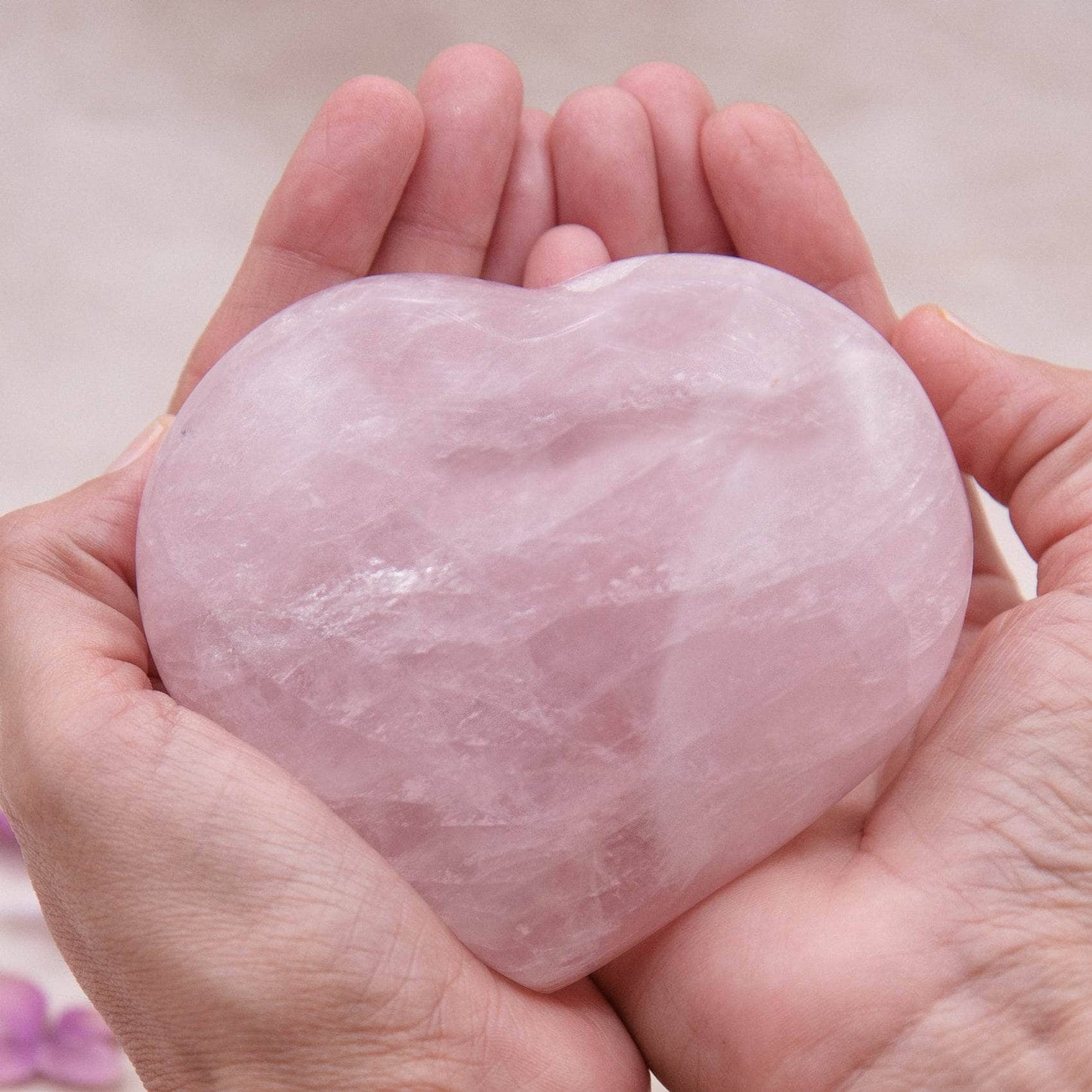 Rose Quartz Hearts - Large - AAA Premium Quality