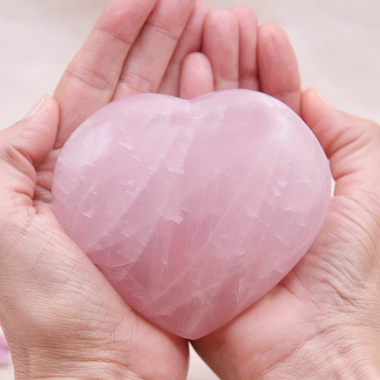 Rose Quartz Hearts - Large - AAA Premium Quality