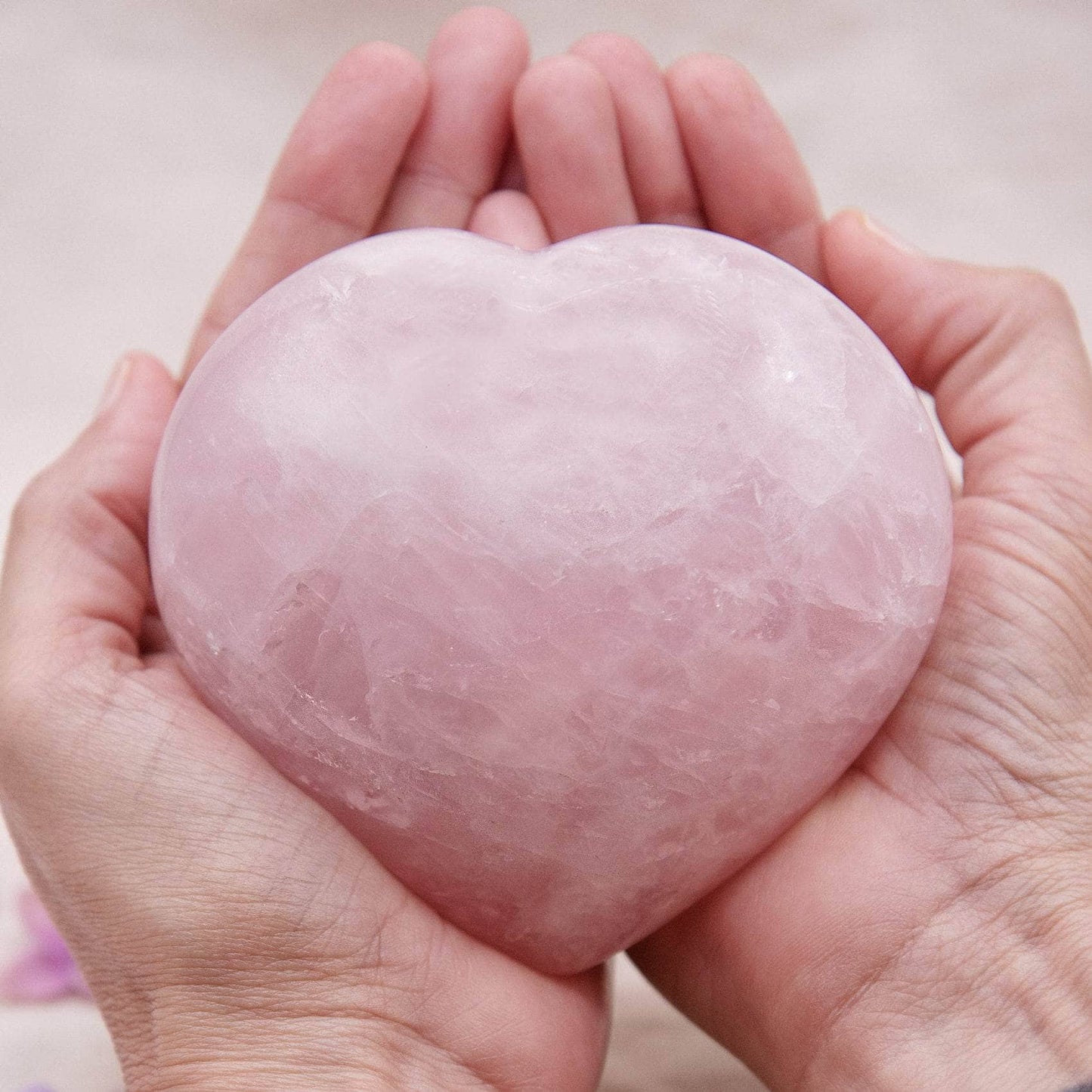 Rose Quartz Hearts - Large - AAA Premium Quality