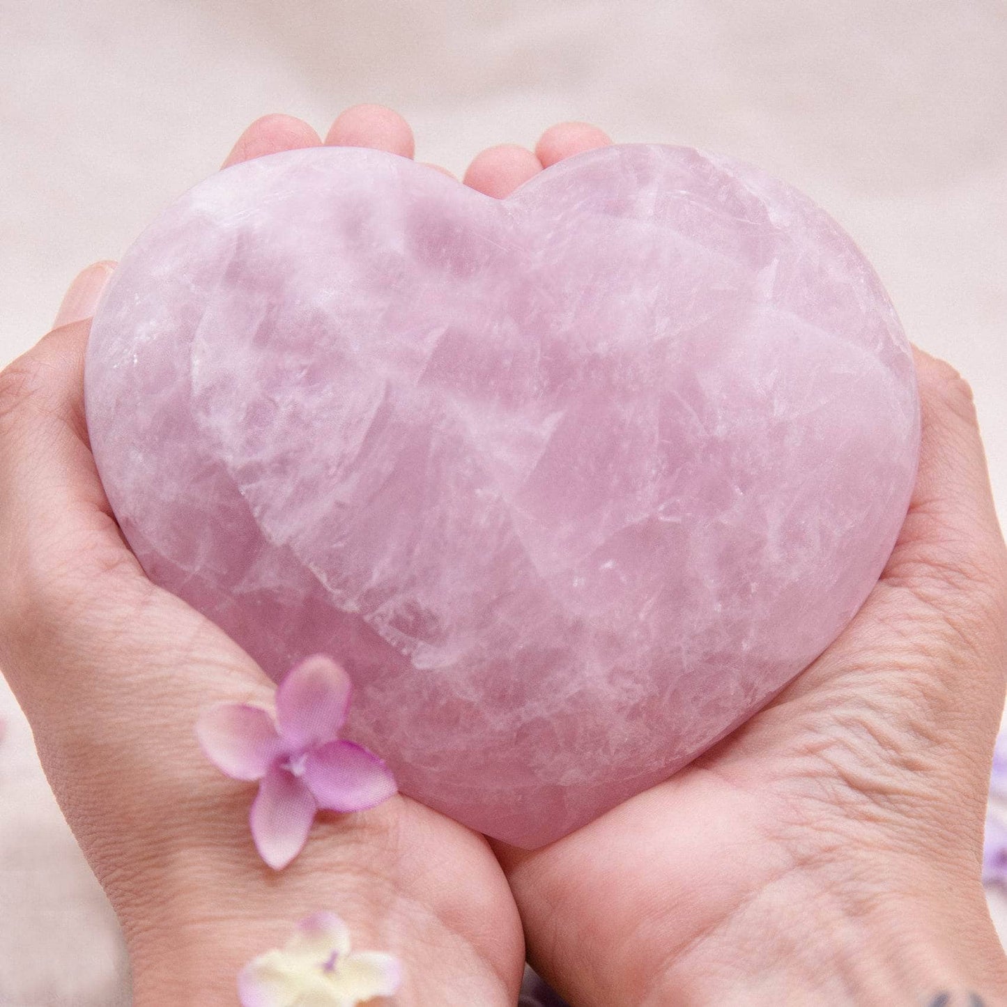 Rose Quartz Hearts - Large - AAA Premium Quality
