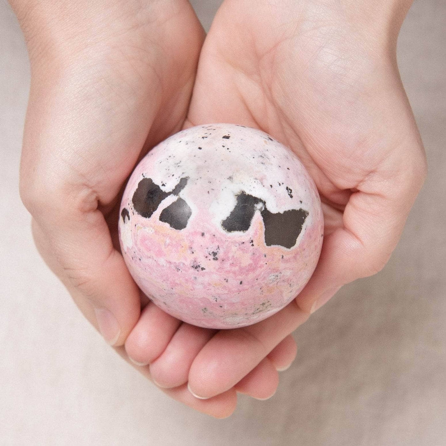 Peruvian Rhodonite Sphere with Tripod - AAA Premium Quality