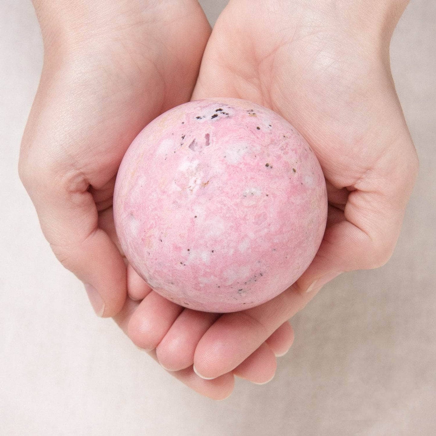 Peruvian Rhodonite Sphere with Tripod - AAA Premium Quality