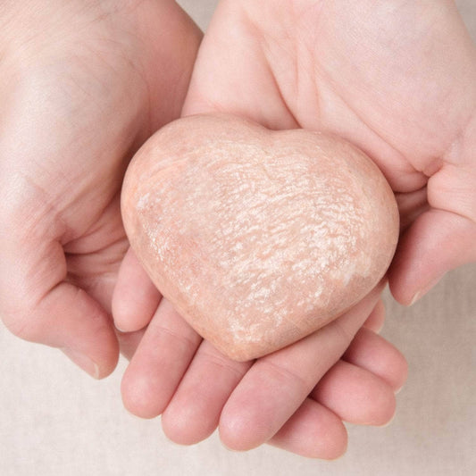 Peach Moonstone Hearts - AAA Premium Quality
