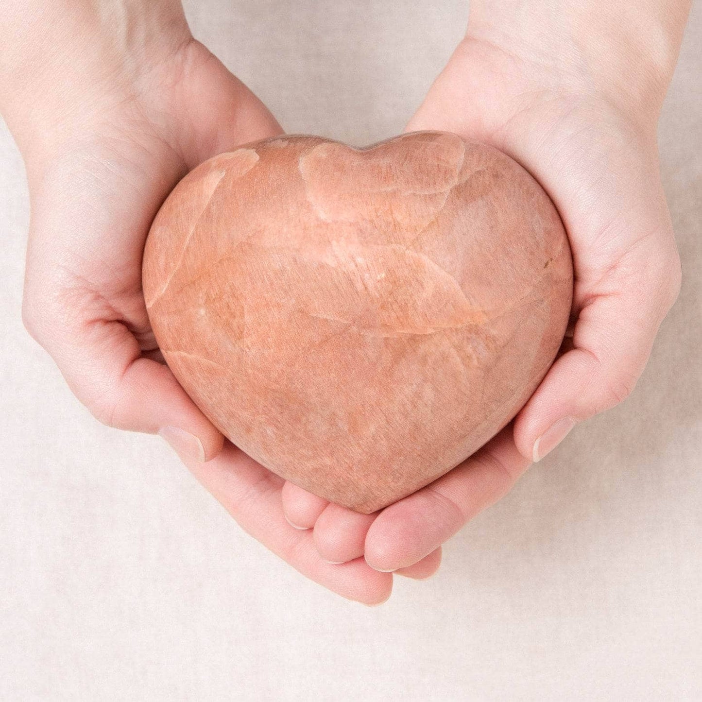 Peach Moonstone Hearts - AAA Premium Quality