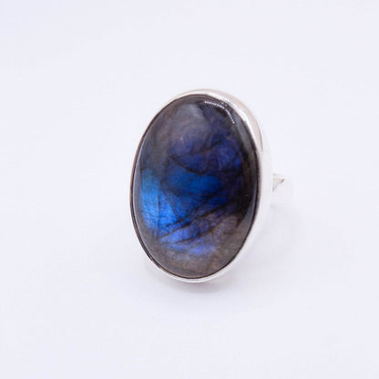 Labradorite Oval Adjustable Ring