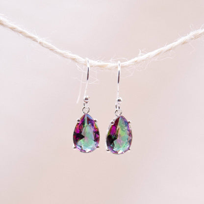 Rare Mystic Topaz Pear Cut Earring