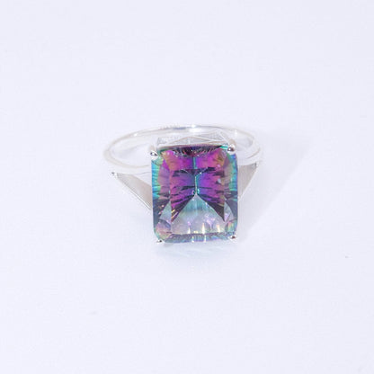 Rare Mystic Topaz Emerald Cut Ring