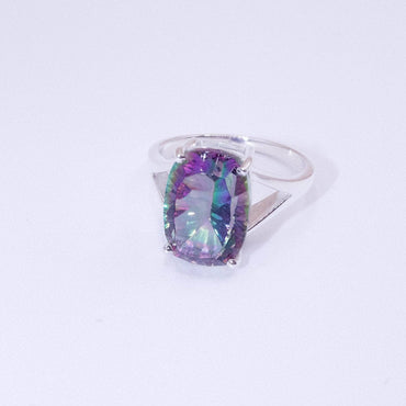 Rare Mystic Topaz Cushion Cut Ring