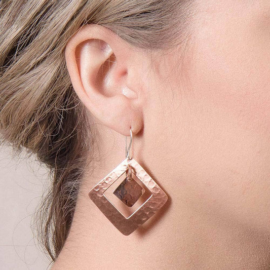 Copper Hammered Earrings - Limited Edition