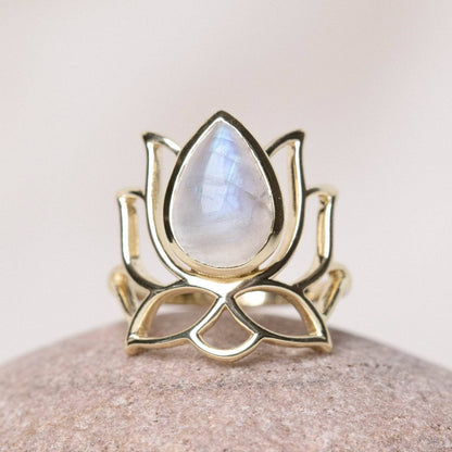Lotus Gemstone Ring