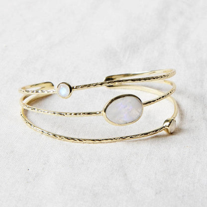 Rainbow Moonstone Gold Bracelet