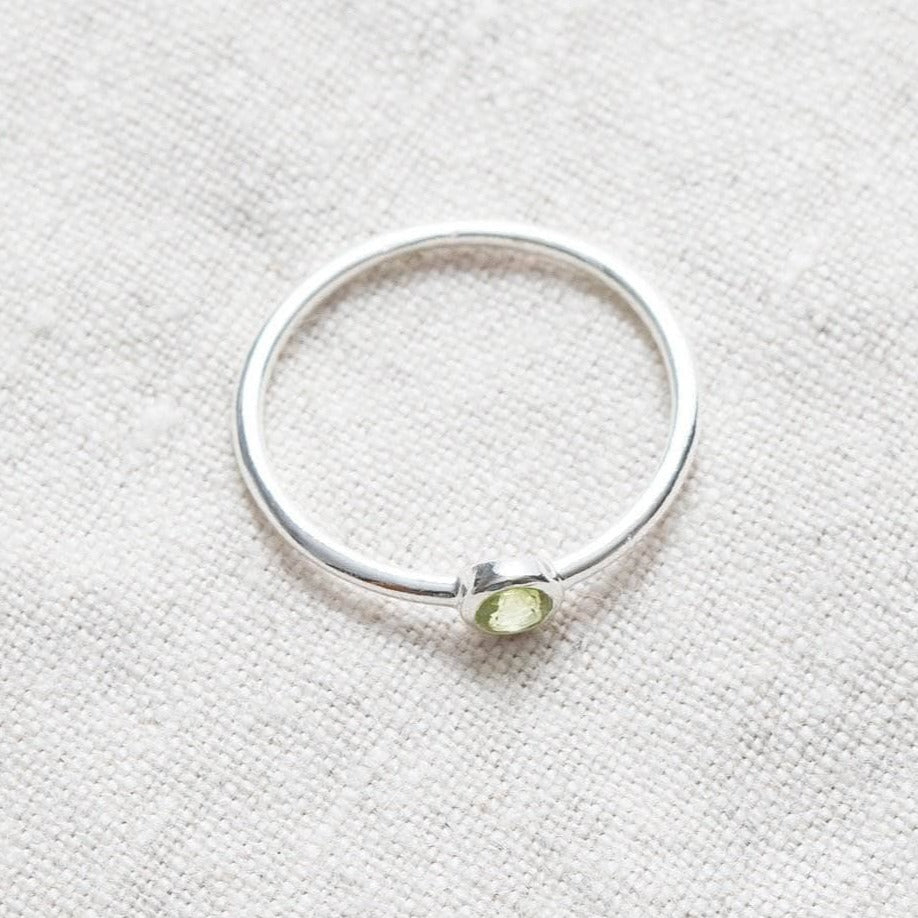 Genuine Peridot Silver or Gold Ring