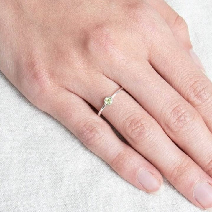 Genuine Peridot Silver or Gold Ring