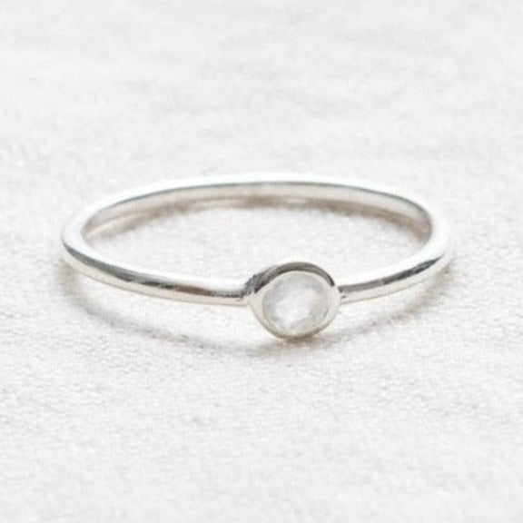 Rainbow Moonstone Silver, Gold or Rose Gold Ring