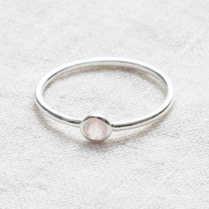 Rose Quartz Silver or Gold Ring