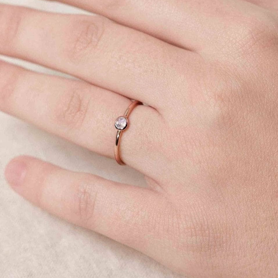 Rainbow Moonstone Silver, Gold or Rose Gold Ring