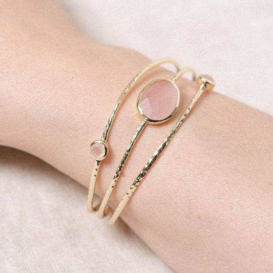 Rose Quartz Gold Bracelet
