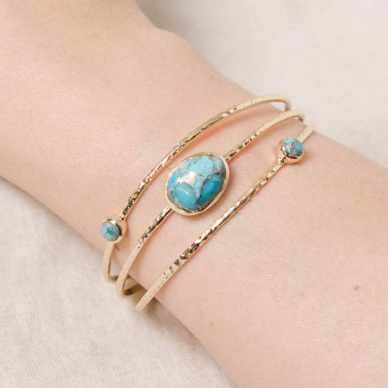 Genuine Turquoise Gold Bracelet
