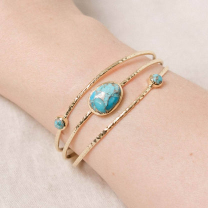 Genuine Turquoise Gold Bracelet