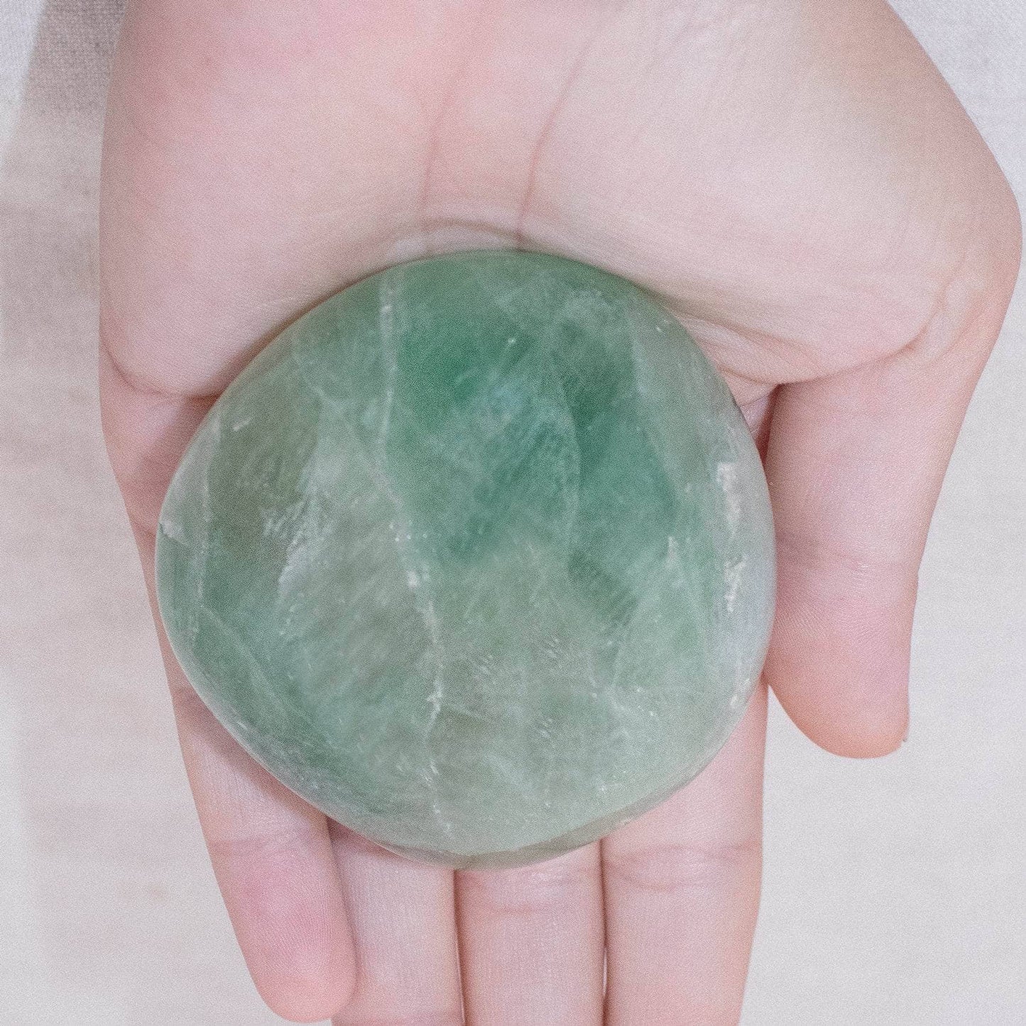 Green Fluorite Palm Stones - AAA Premium Quality