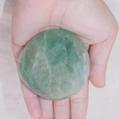 Green Fluorite Palm Stones - AAA Premium Quality