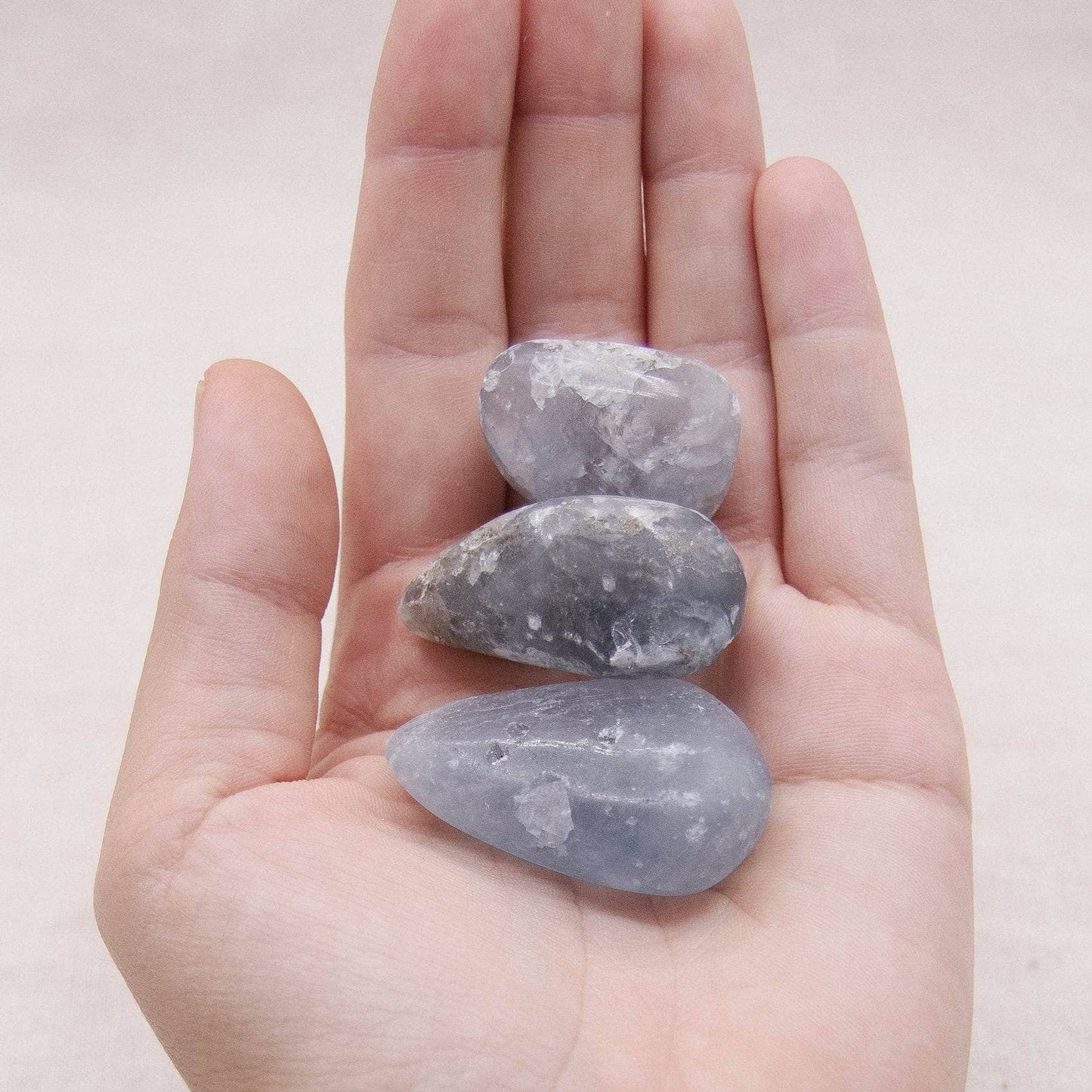 Celestine Pocket Stones - Natural Healing Crystals - Set of 3