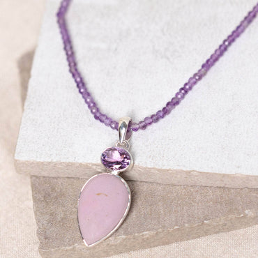 Rare Phosphosiderite/Amethyst Pendant Necklace - 1 of a Kind