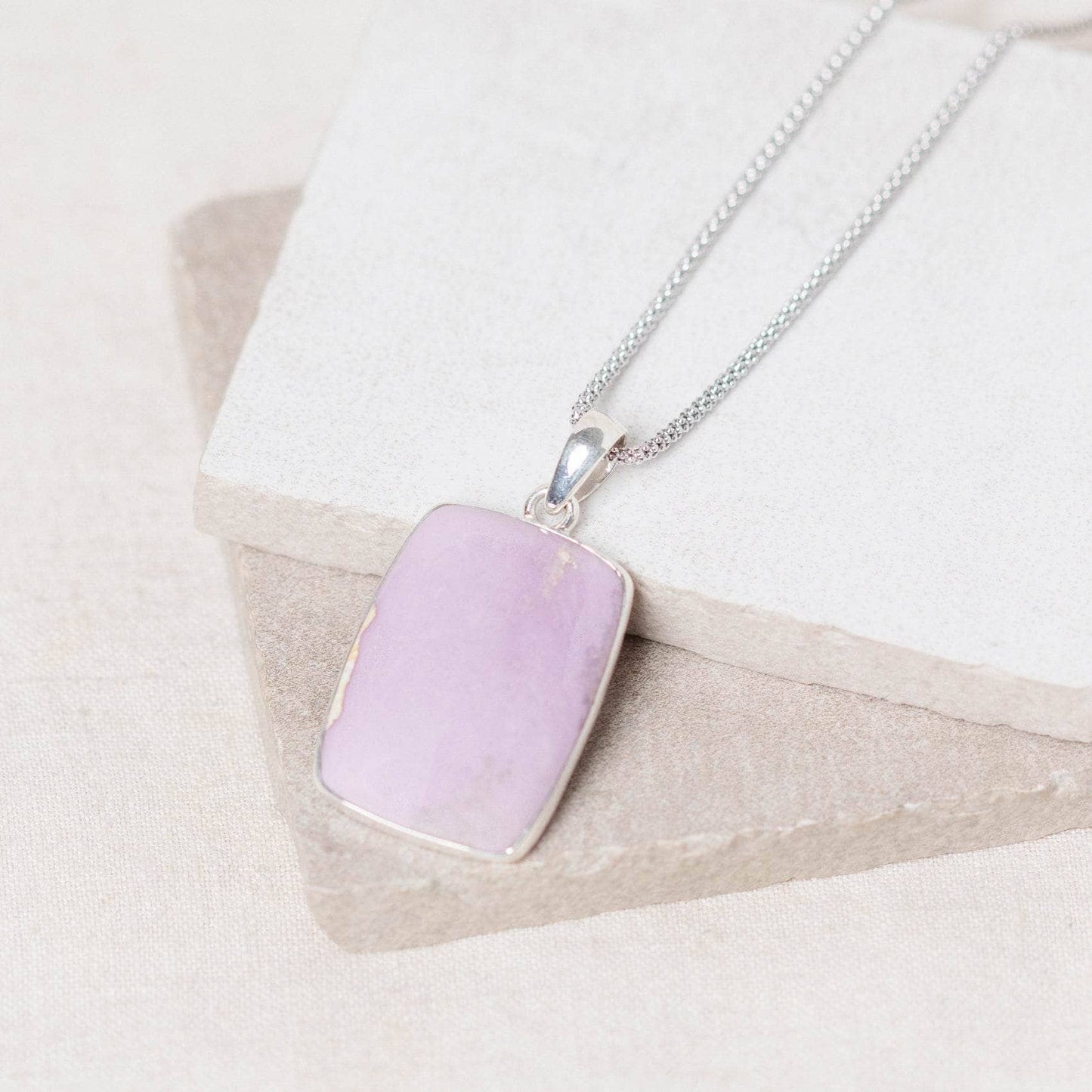 Rare Phosphosiderite Rectangle Pendant Necklace