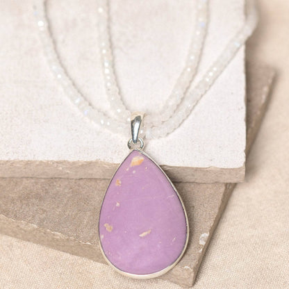 Rare Phosphosiderite Teardrop Pendant Necklace