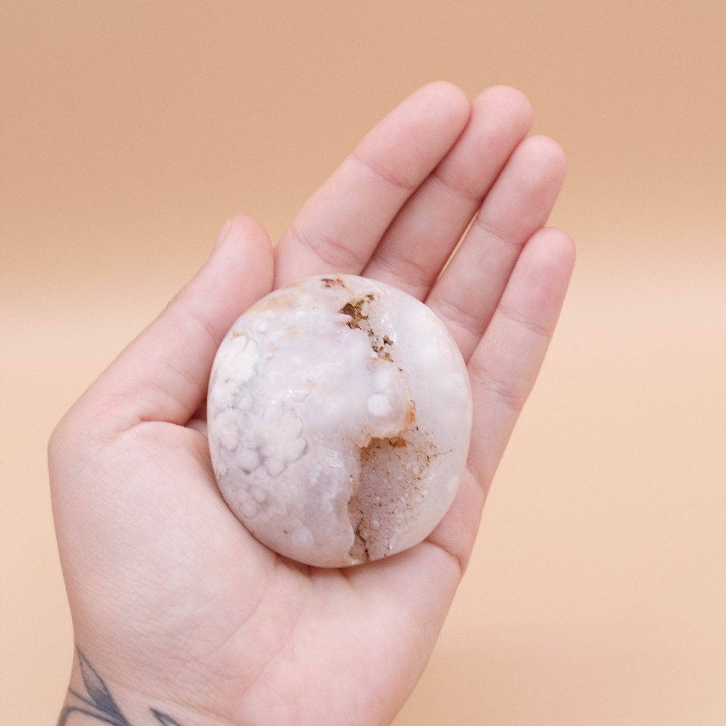 Natural Flower Agate Palm Stones - AAA Premium Quality