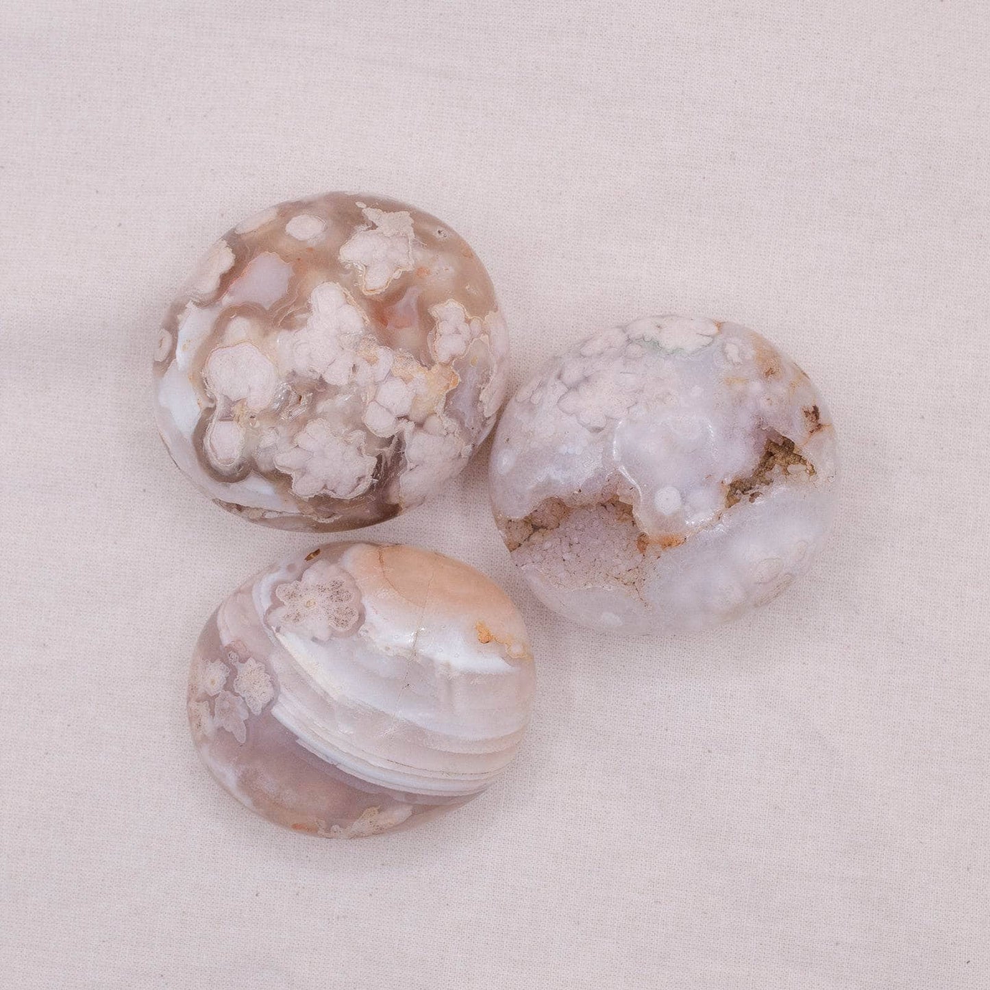 Natural Flower Agate Palm Stones - AAA Premium Quality