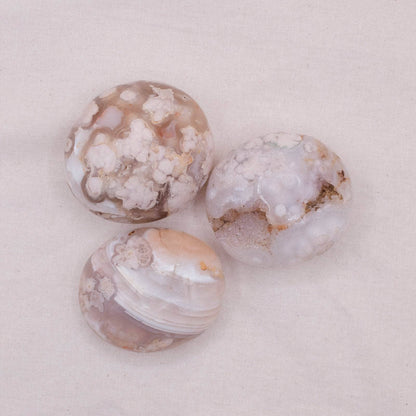 Natural Flower Agate Palm Stones - AAA Premium Quality