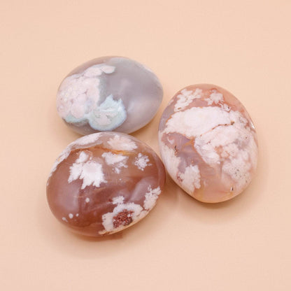 Natural Flower Agate Palm Stones - AAA Premium Quality