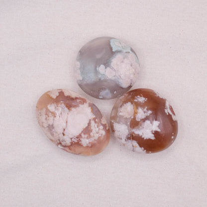 Natural Flower Agate Palm Stones - AAA Premium Quality